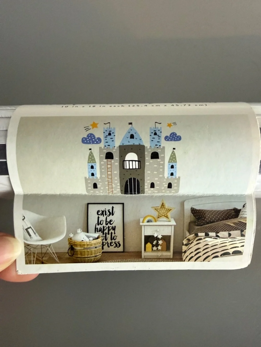 Removable Wall Art Castle Sticker - Blue, Gray, Yellow